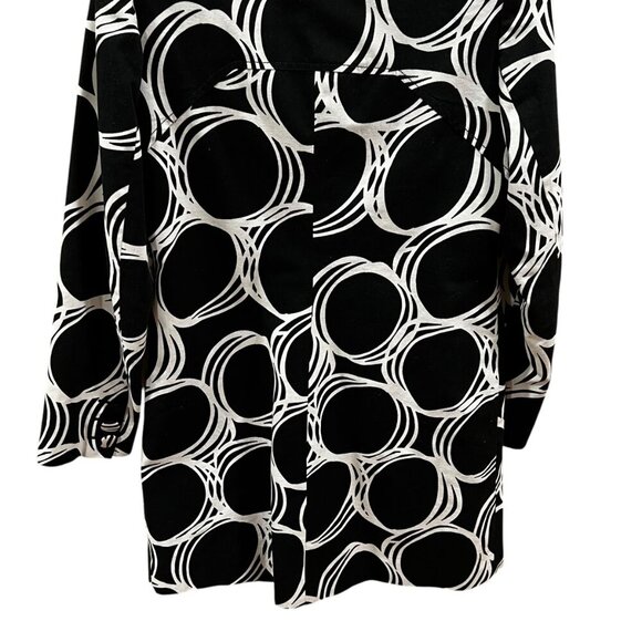 next UK Black & White Abstract Circle Print Trench Coat - Picture 8 of 9